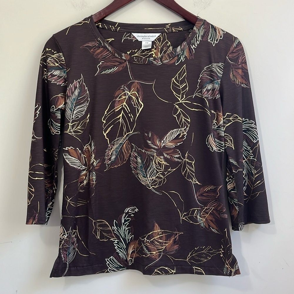 Christopher & Banks Women’s 3/4 Length Sleeve Shirt Size Medium PETITE